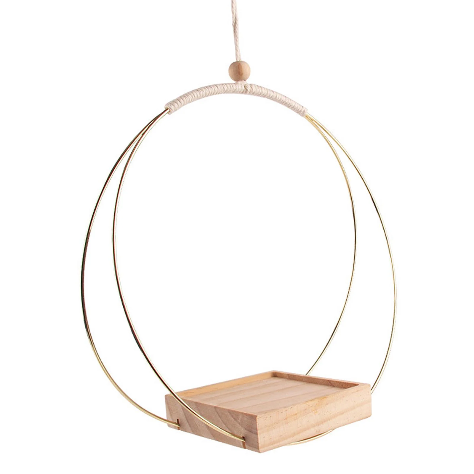 Colaxi Hanging Plant Holder Flower Pot Rack Decorative Wood Base Plant Hanger Plant Stand for Patio Corner Balcony,Home Decor,Indoor B