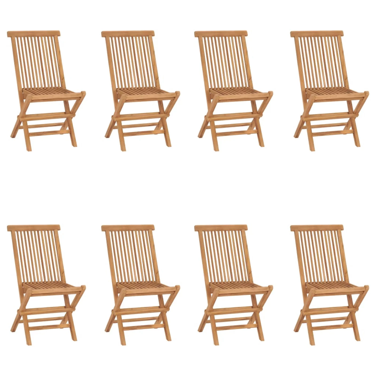 Irfora Folding Patio Chairs 8 pcs Solid Teak Wood