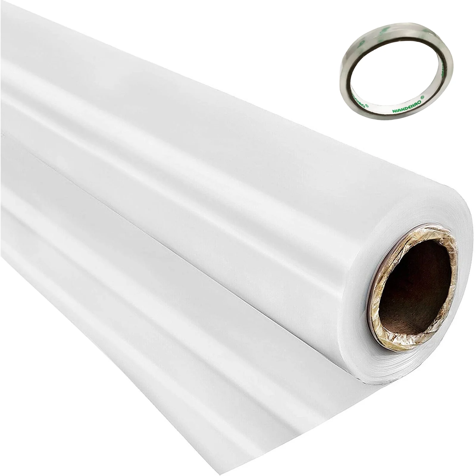 SKYSHALO Greenhouse Film 8 x 25 Feet, Greenhouse Polyethylene Film 6 Mil, Clear Greenhouse Plastic Greenhouse Plastic Film UV Resistant, Polyethylene Film Insulative, Extra Strength