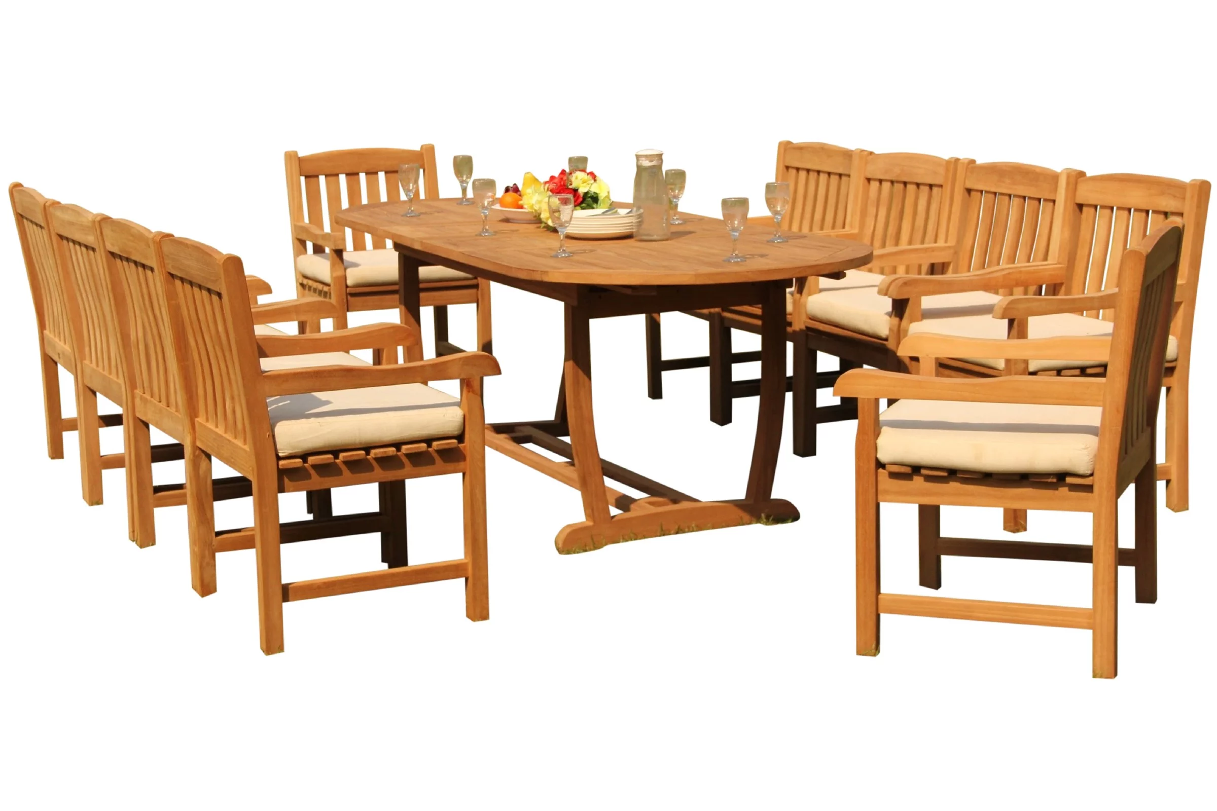Grade-A Teak Dining Set: 10 Seater 11 Pc: 94