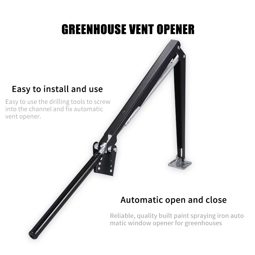 Walmeck Automatic Vent Opener Greenhouse Windows Opener Auto Vent Opener Temperature Sensitive Paint Spraying Iron Single Spring Vent Opener