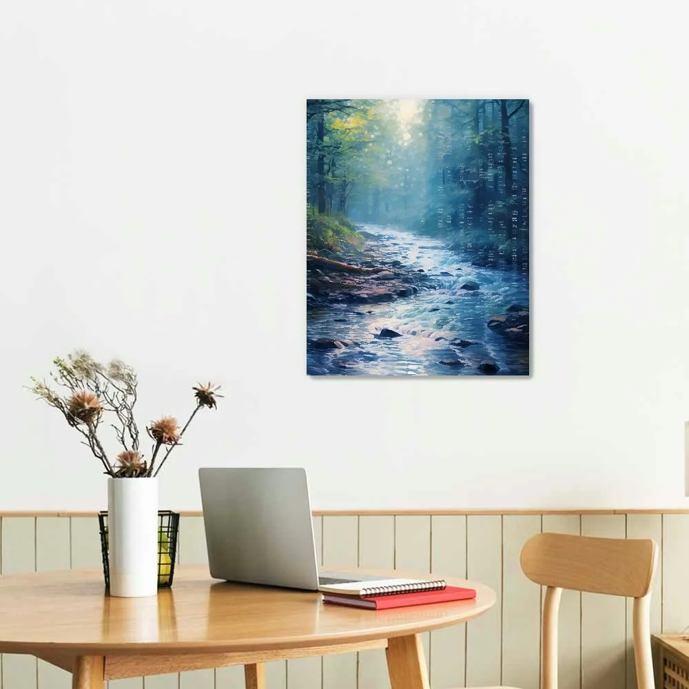 ONETECH Wall Art for Living Room Bedroom Decor Fall Landscape Waterfall and Red Forest Canvas Print Art Sunrise Picture for Home Decor