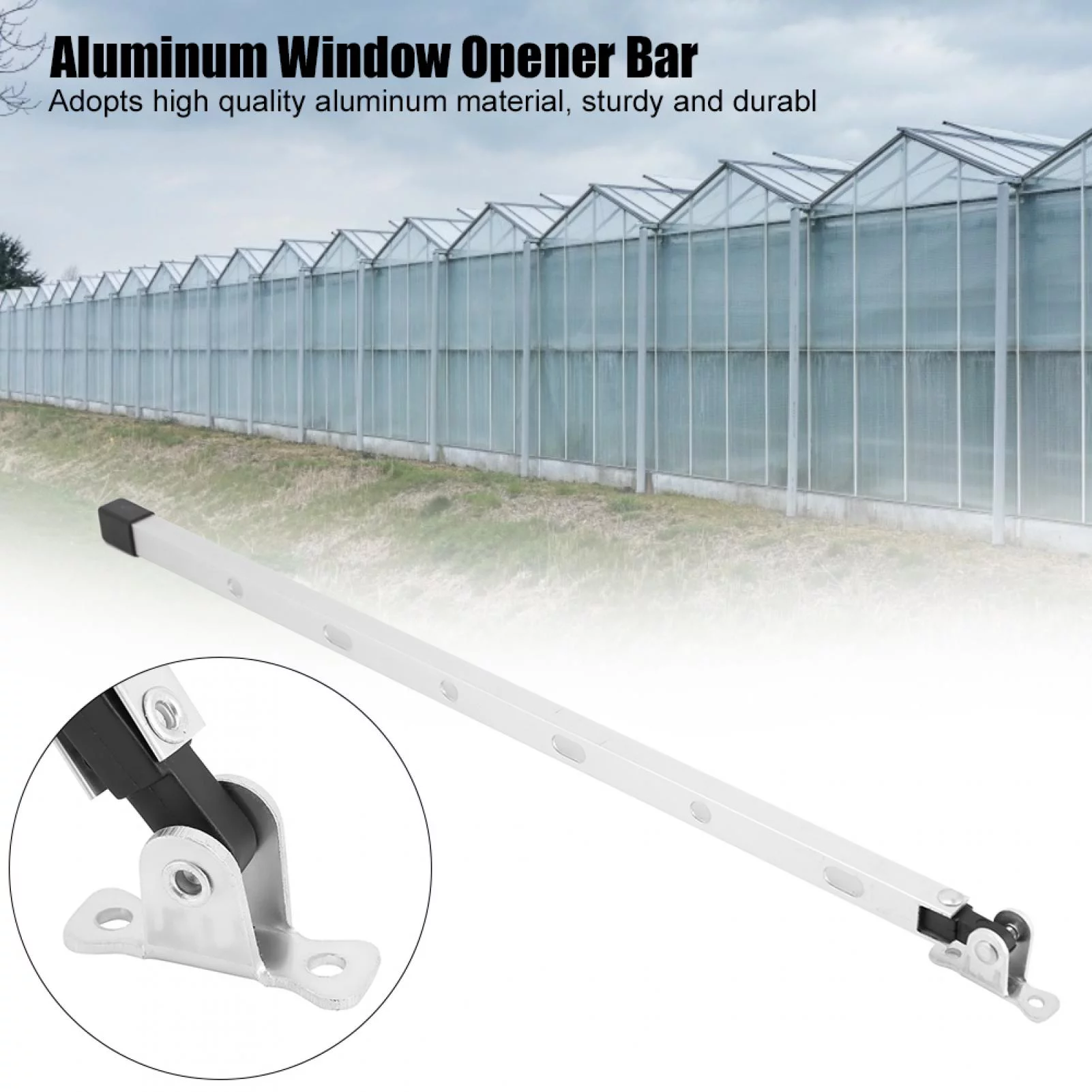 YUMILI Greenhouse Window Opener Bar, Vent Opener Manual Aluminum Greenhouse Window Stay Kit Roof Vent Opener Bar