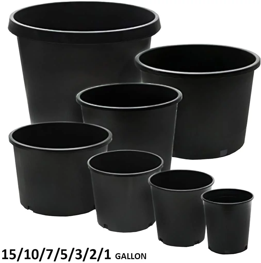 1 Gallon Premium Black Plastic Nursery Plant Container Garden Planter Pots (1 Gallon)
