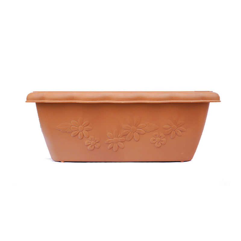 Elysee Pattern Flower Pot Bashing Courtyard Balcony Green Flower Pot Potted Plants Durable Beauty View Long Basin Long Pot Holder 550 Shallow Meters In Three Medium-Resin
