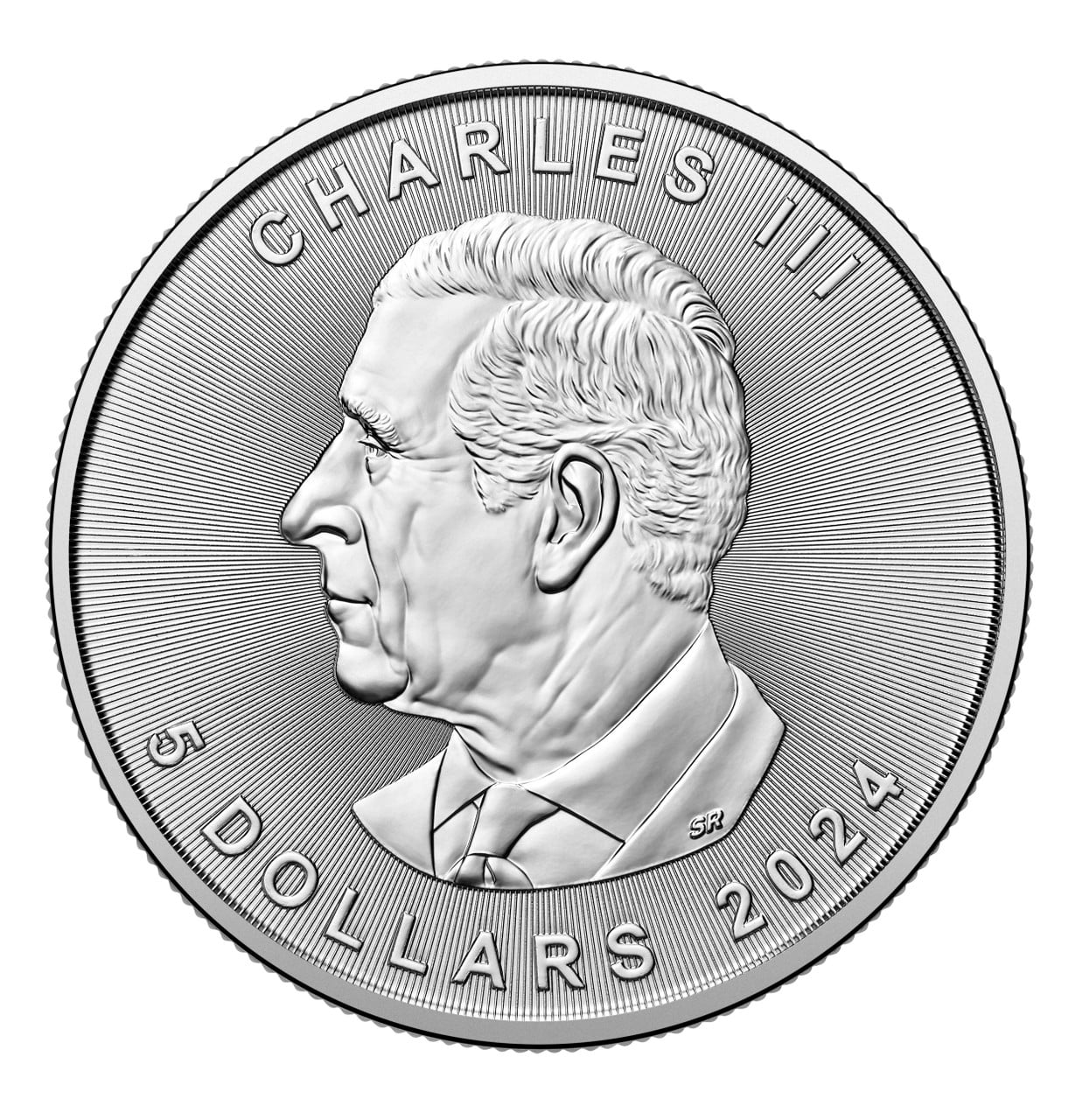 2024 1 oz Canadian Silver Maple Leaf Coin King Charles III BU