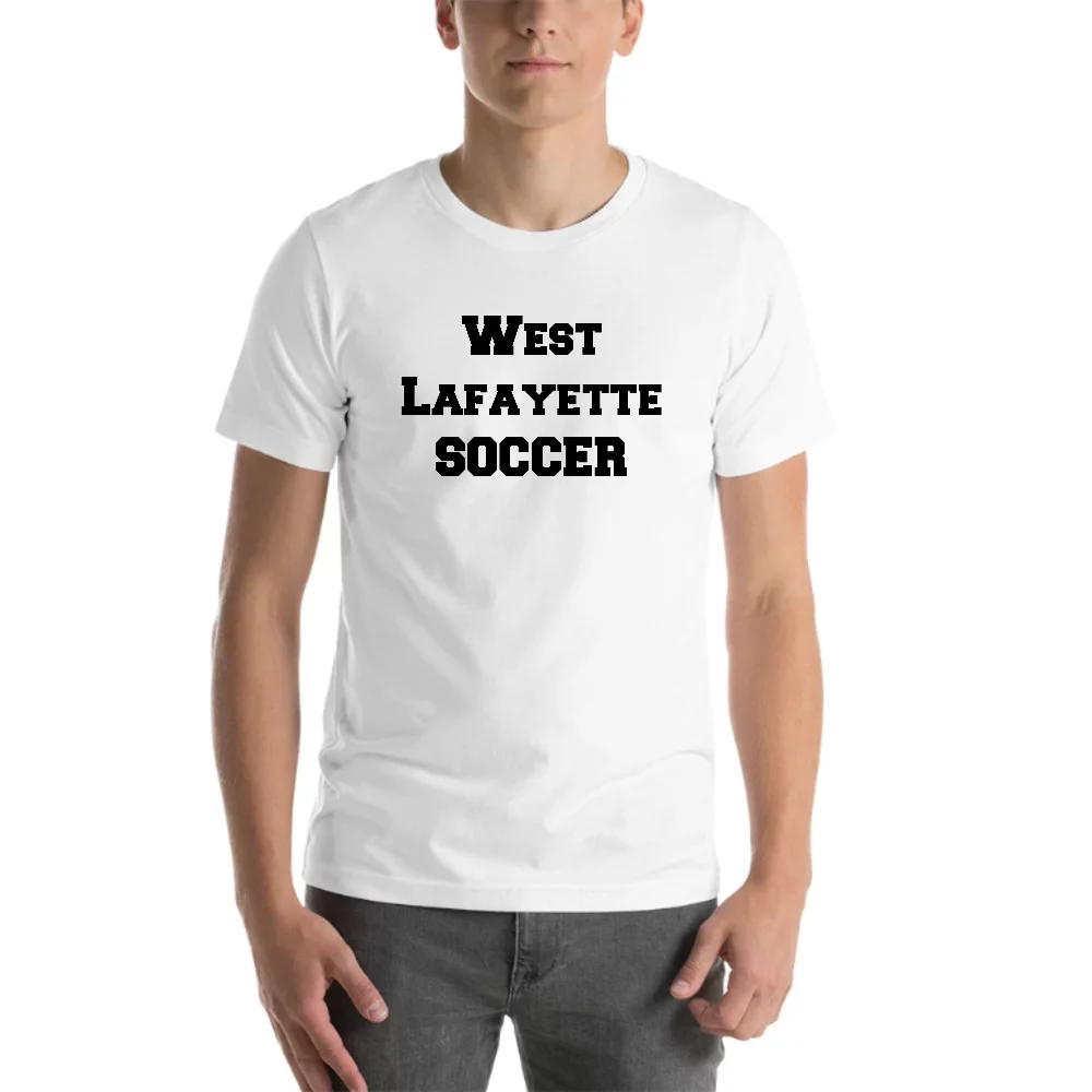 L West Lafayette Soccer Short Sleeve Cotton T-Shirt By Undefined Gifts
