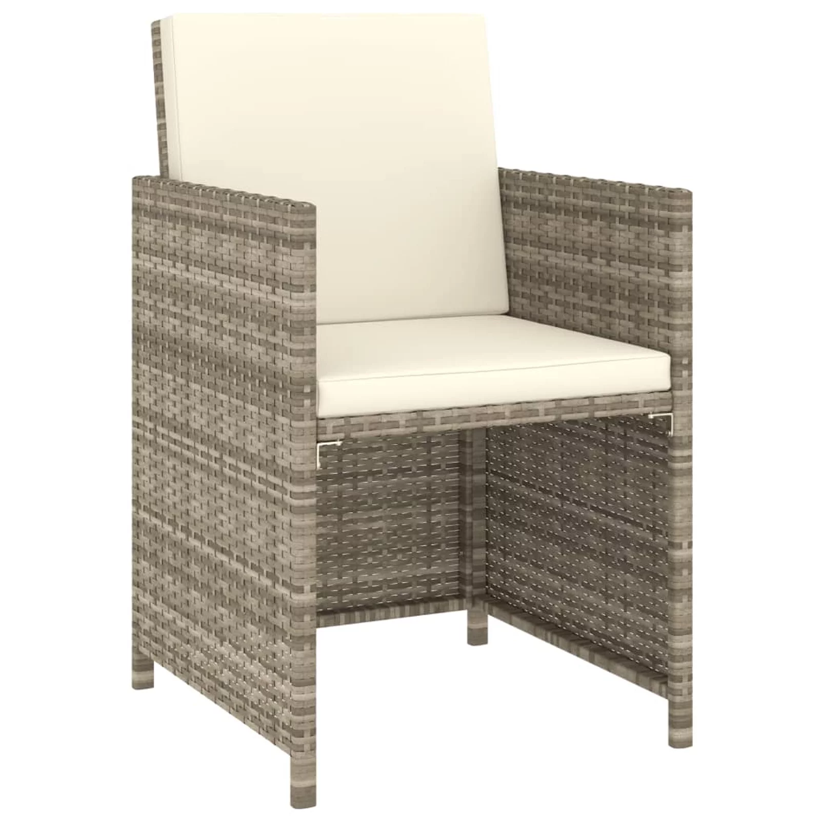 Suzicca 6 Piece Patio Dining Set with Cushions Poly Rattan Beige