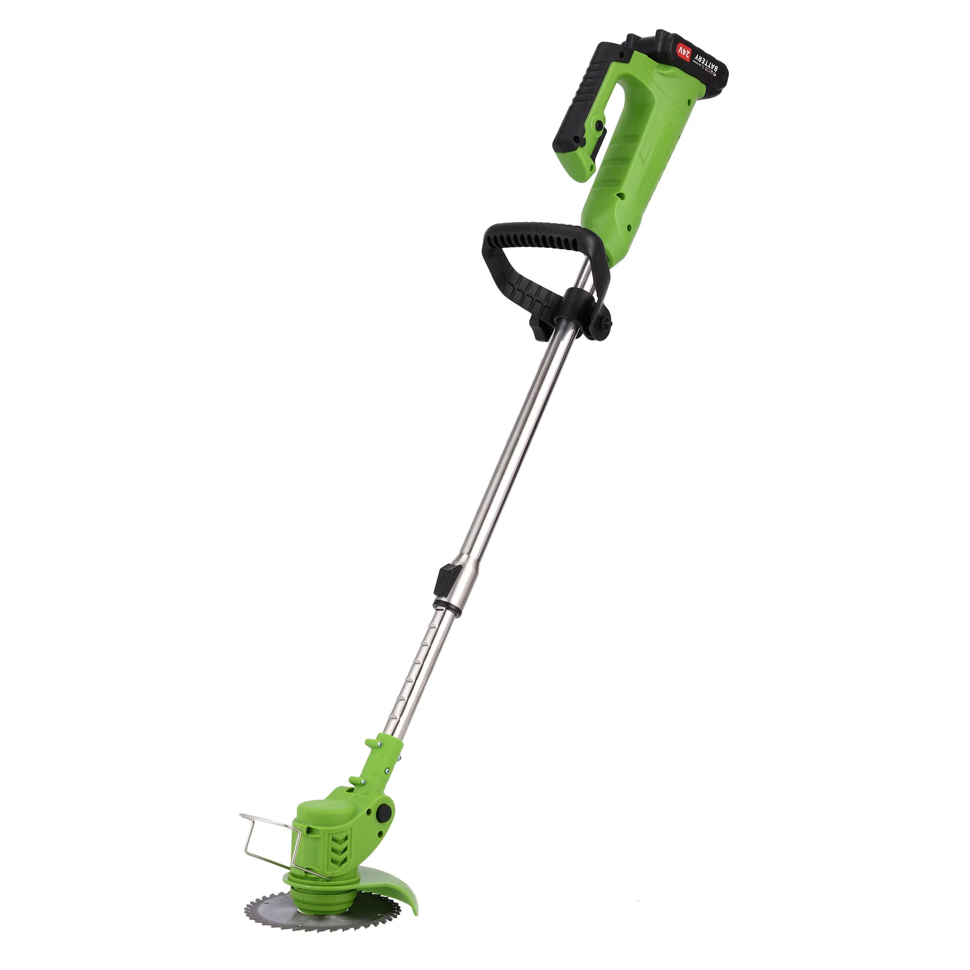 QIYAA Cordless String Trimmer Weed Wacker, 24V Power Grass Trimmer Lawn Edger with 2 Battery, Adjustable Height Weed Eater Tool for Garden and Yard (Green)
