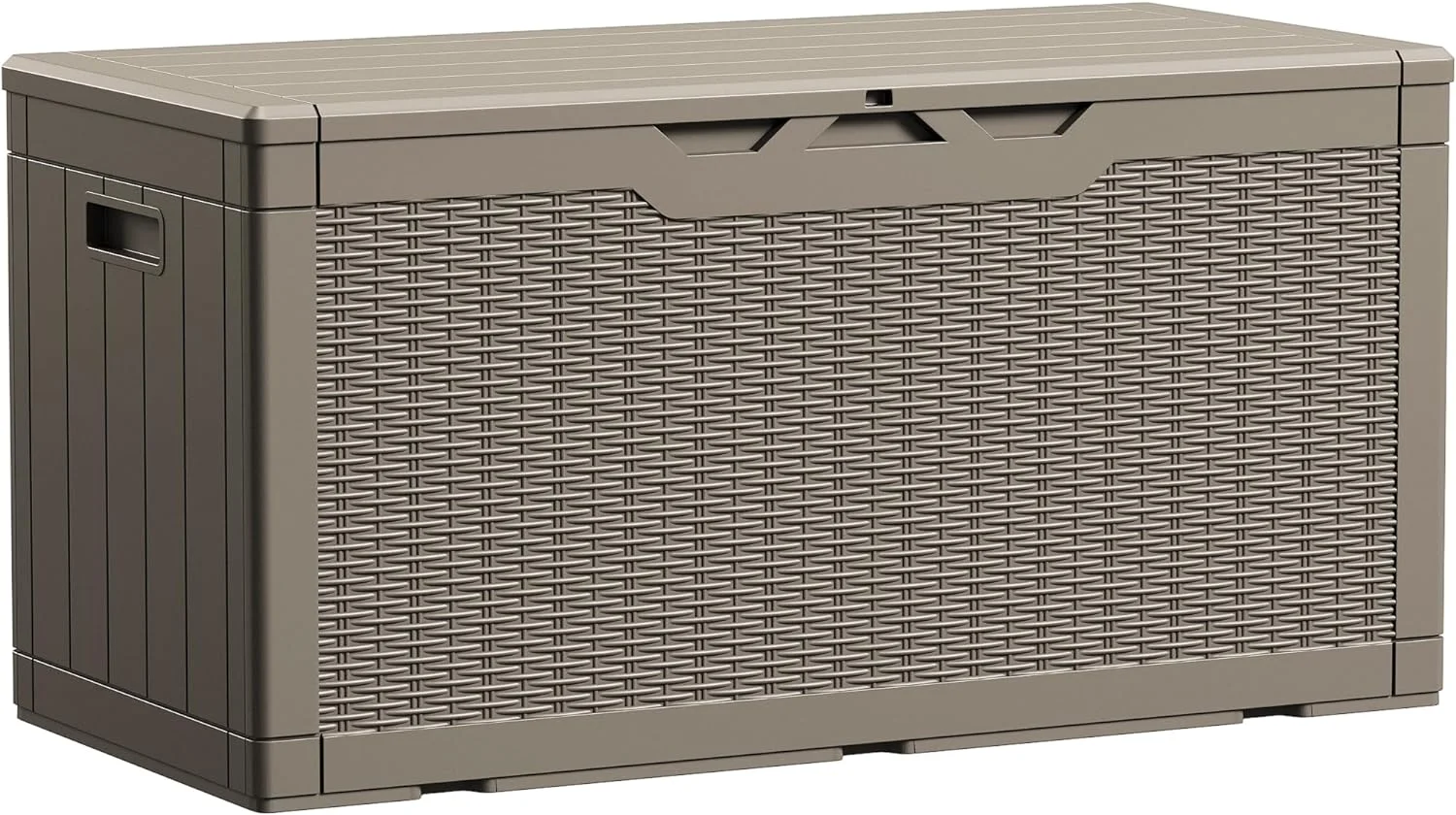 roushimao 100 Gallon Waterproof Large Resin Deck Box Indoor Outdoor Lockable Storage Container for Patio Furniture Cushions Garden Tools (100 Gallon, Black)