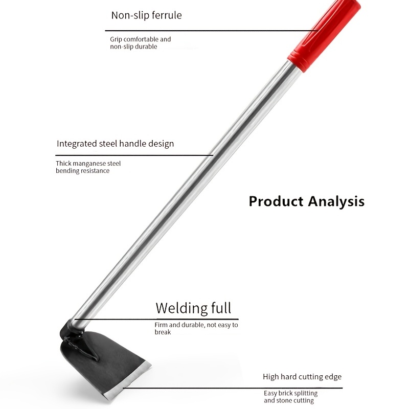 Ergonomic Manganese Steel Garden Hoe - Multi-purpose, Rust-Resistant & Lightweight Tool for Weeding, Planting, and Excavation