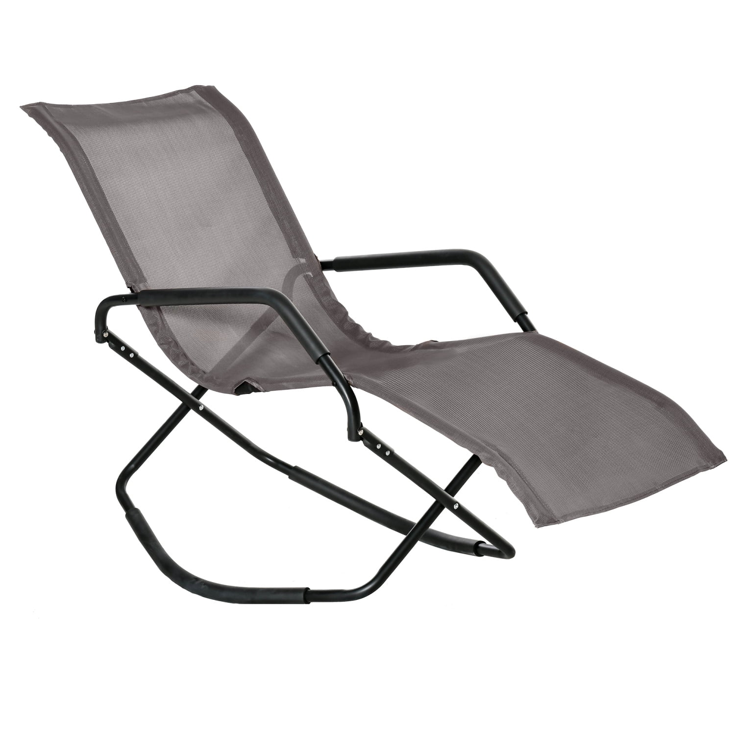 GUIOIHDC Rocking Sun Lounger  Chaise Lounge Rocker for Sunbathing  Sun Tanning  Foldable  Portable Outdoor Patio Chair  Brown