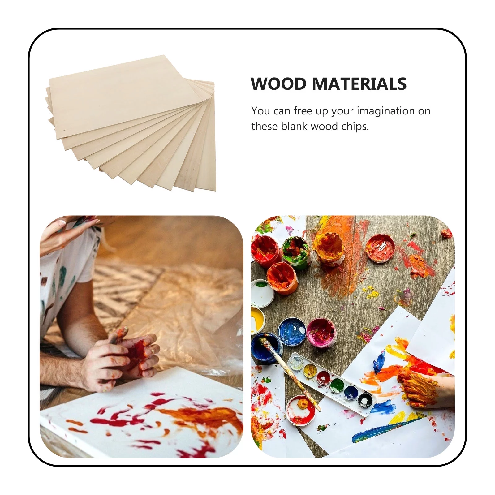 10Pcs Basswood Plywood DIY Pyrography Supplies Unfinished Wood Piece Craft