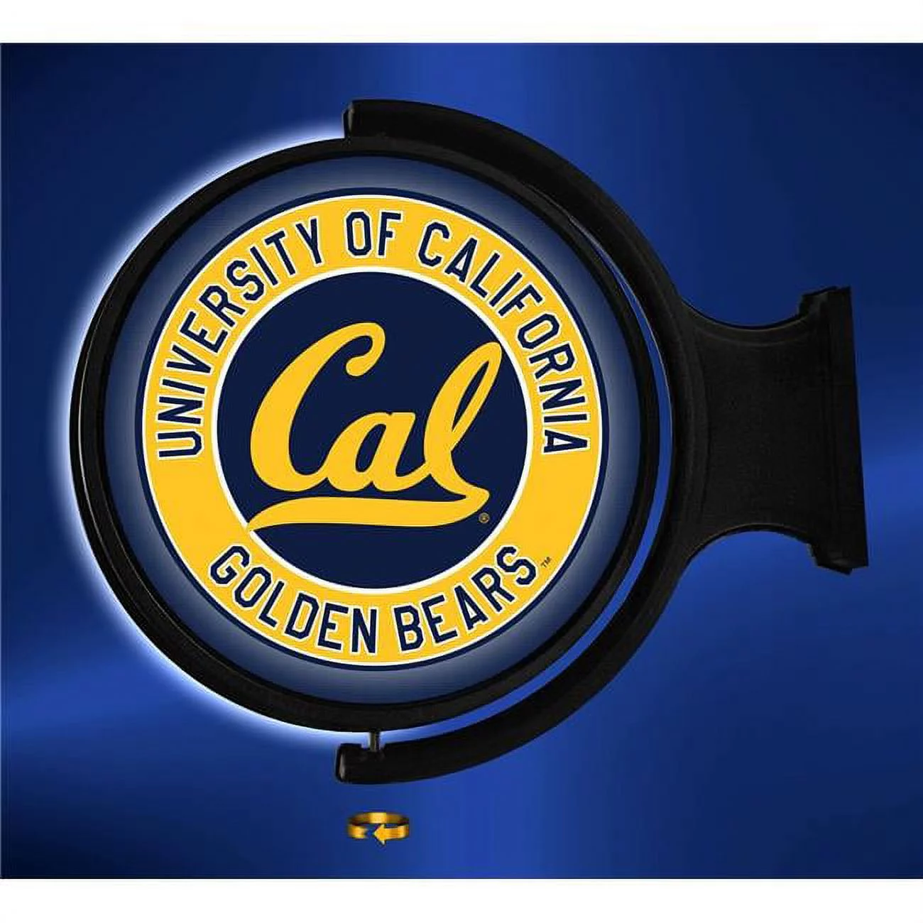Grimm Industries CA-115-01 Rotating Illuminated Team Spirit Wall Sign - Bubble CA Primary Logo, Berkeley Blue & California Gold - Round
