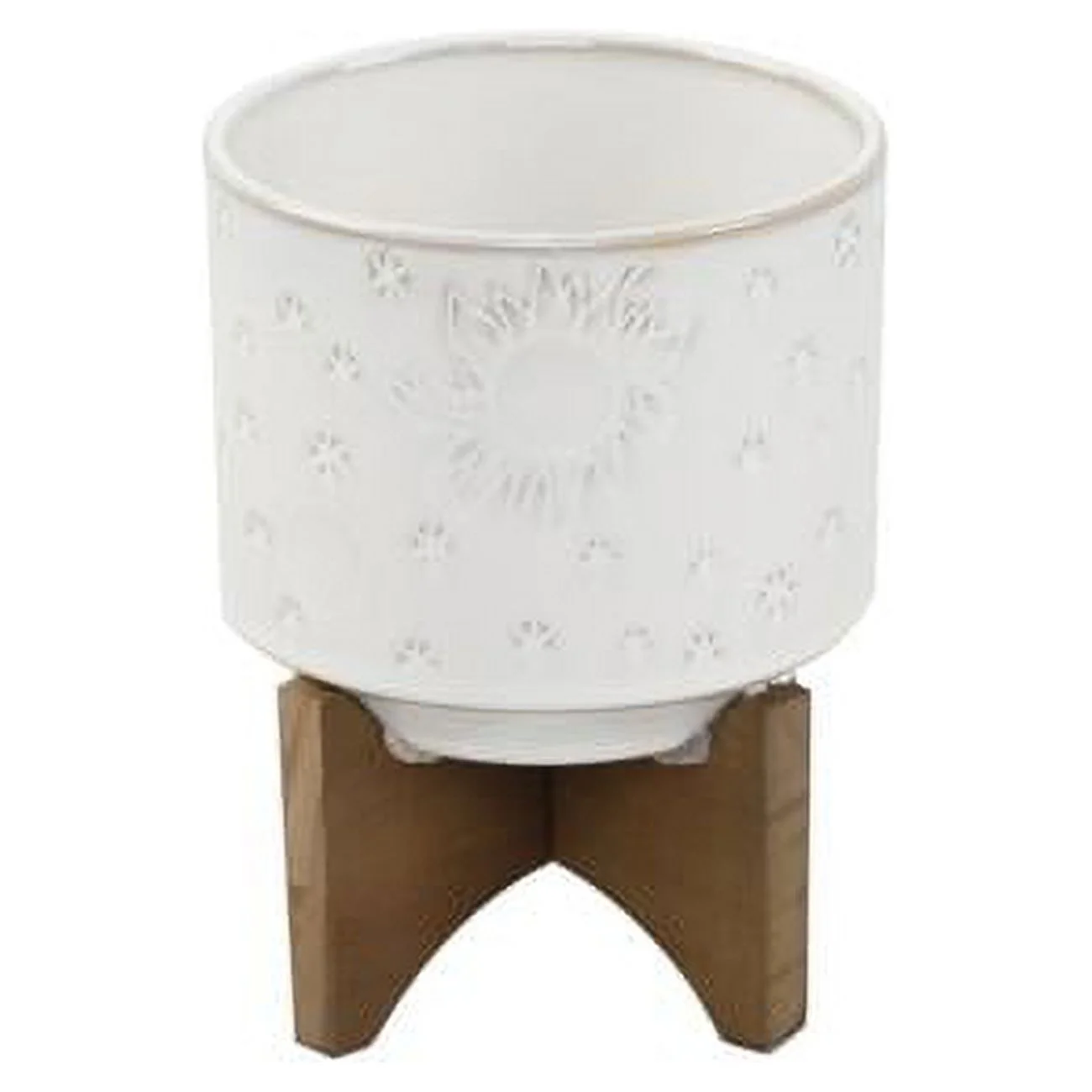 Flora Bunda  4.25ft. Sunmoon Ceramic on Stand - Ivory - 5.5in.x5.5in.x5.75in.