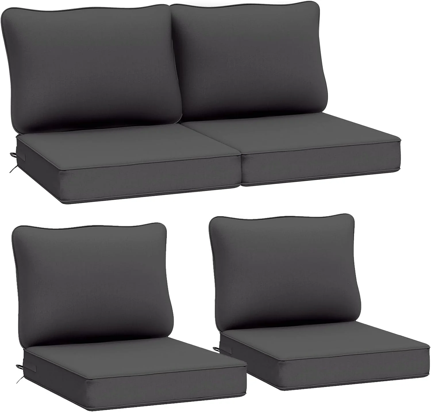 AAAAAcessories Outdoor Deep Seat Cushions for Patio Furniture, Waterproof Replacement Patio Chair Cushions, 24 x 24 x 5 inch, Navy Blue