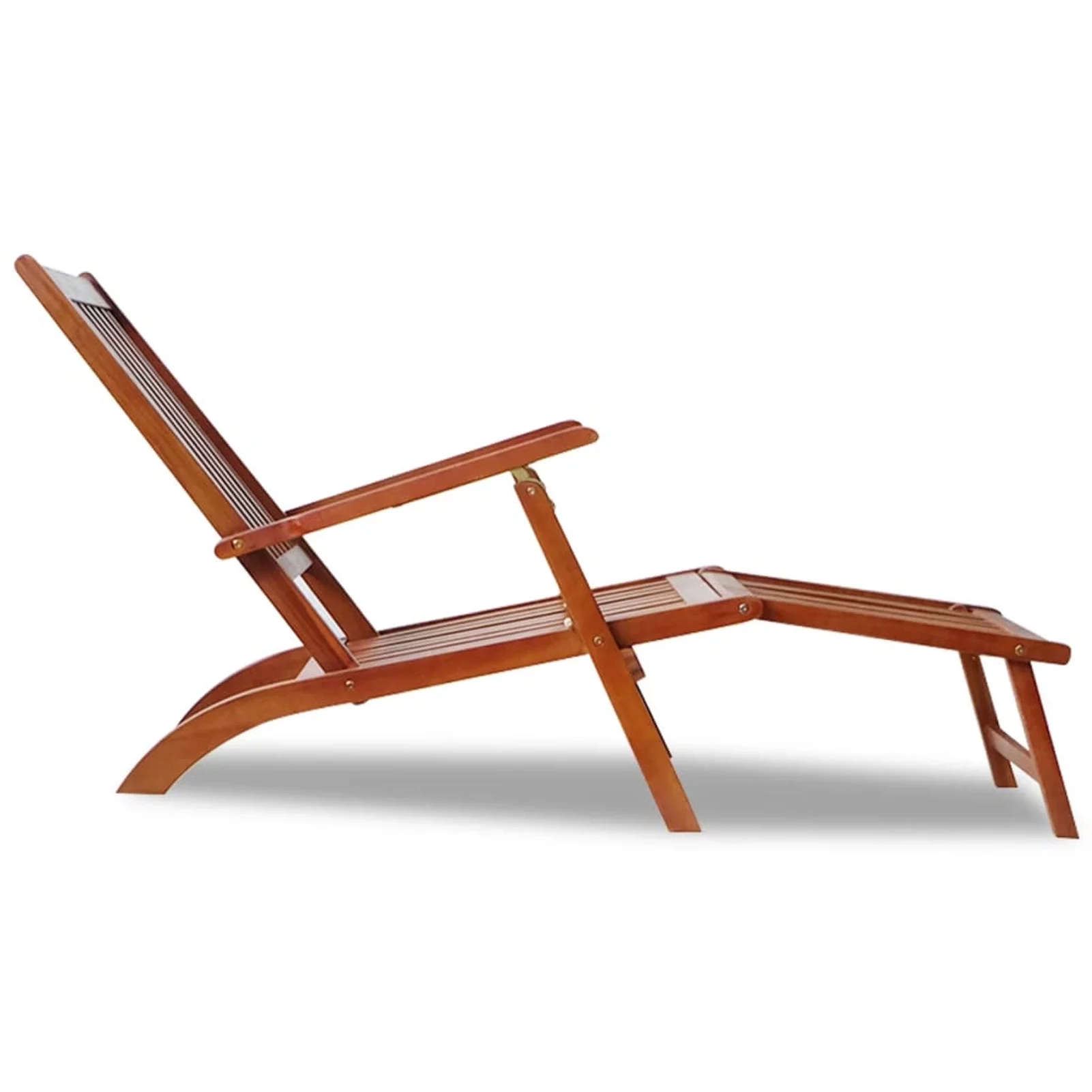 Tomshoo Patio Deck Chair with Footrest Solid Acacia Wood