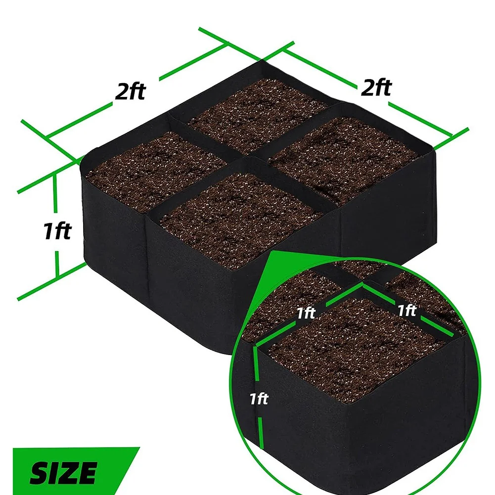4 Grids Planting Grow Bag Garden Pot for Vegetables Flower Tomato Container