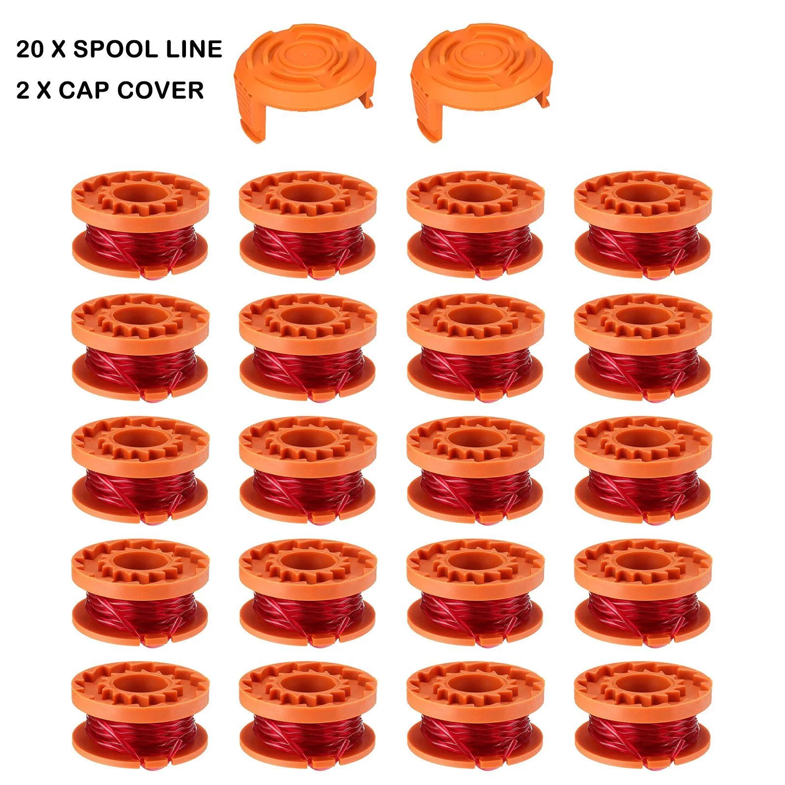 Cumbed  20Pack WORX WA0010 Replacement Spool Line For Grass Cove! Trimmer Cap 10ft K3V2
