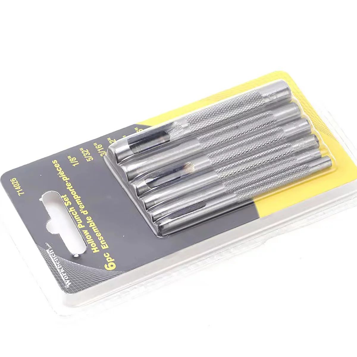 WINB Leather Hole Punch, Leather Punch 6-pcs Round Steel Leather Craft Hollow Hole Punch 1/8“-5/16” for Leather Belt Watch Band Gasket