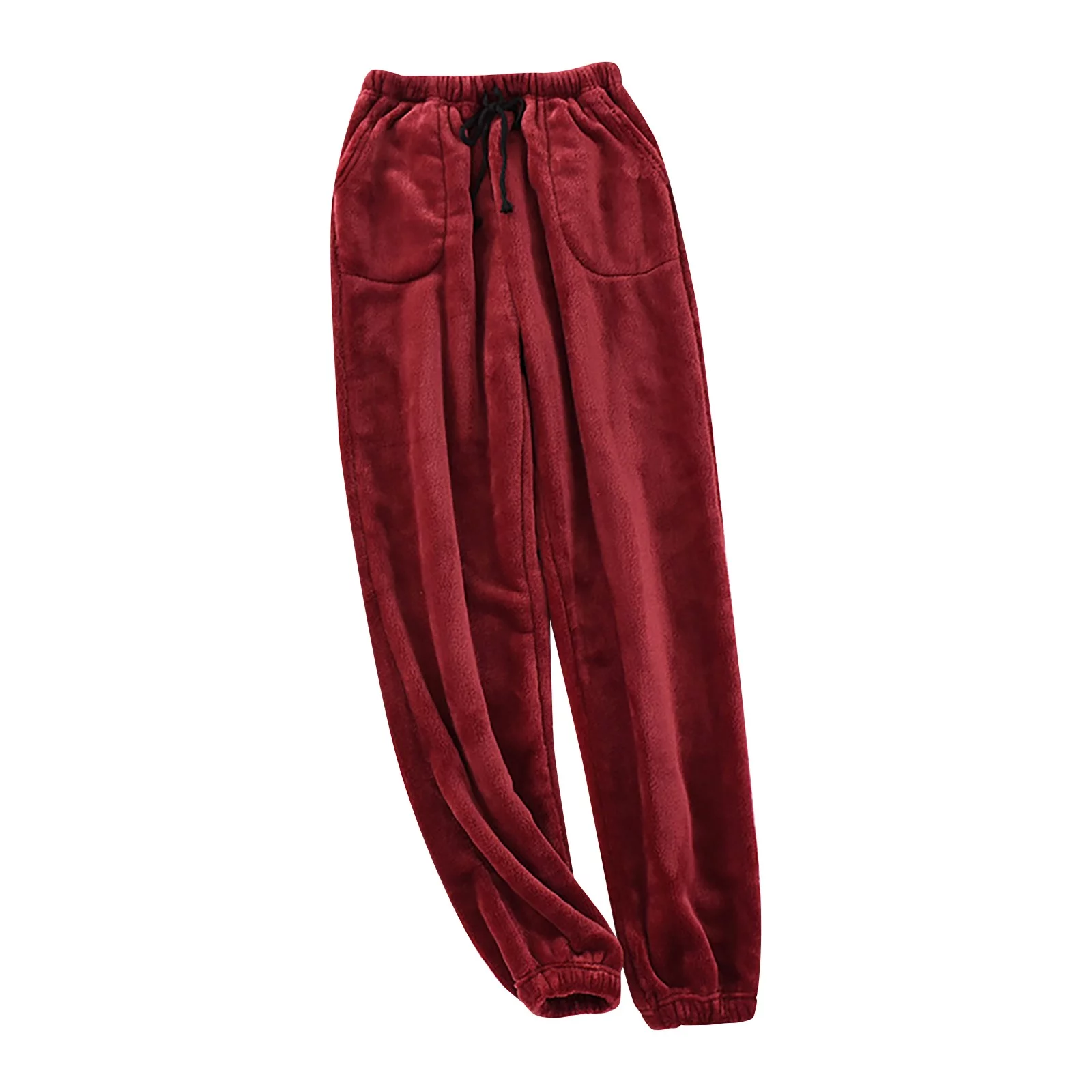 plus Size Bell Bottoms Pajama Pants Men'S Autumn And Winter Warm Flannel Wide Mouth Trousers Loose Large Size Thick Coral Home Pajamas