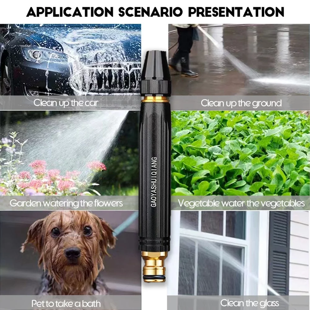 High-Pressure Car Wash Flushing Sprinkler Garden Hose Tap Water Booster Nozzle