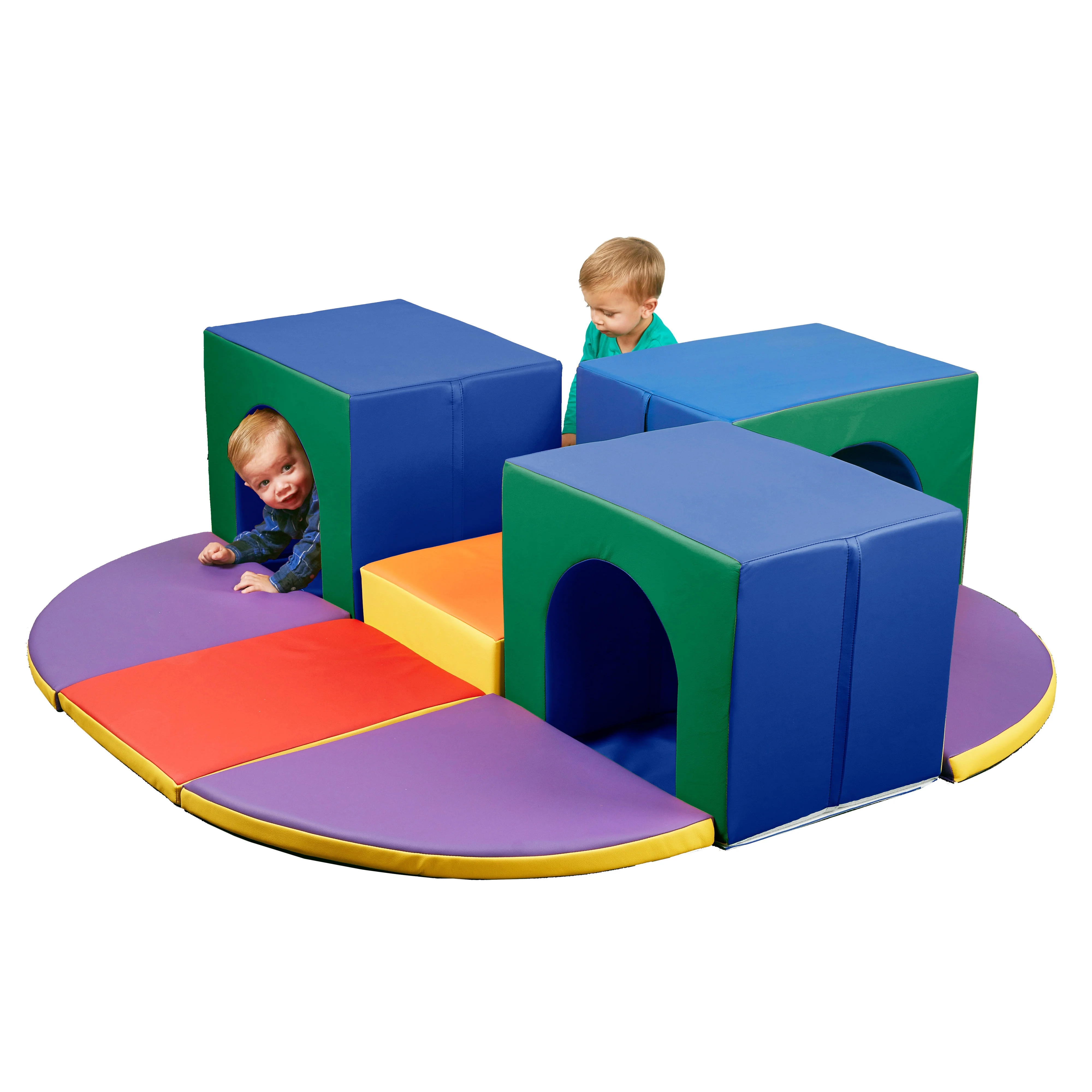 ECR4Kids SoftZone Triple Tunnel Maze, Assorted, 9-Piece
