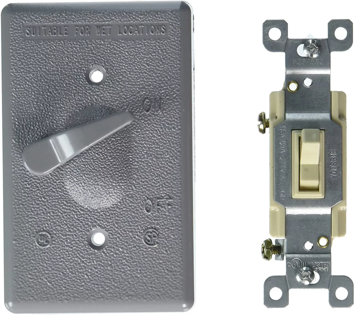 Raco 5141-5 Switch Cvr Grey 3Way