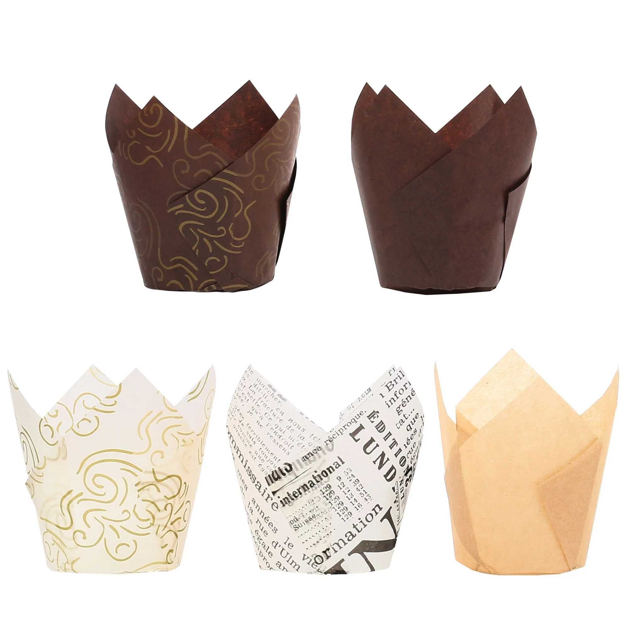 LotFancy 200 Tulip Cupcake Liners, Muffin Cupcake Paper Wrappers, Multicolor