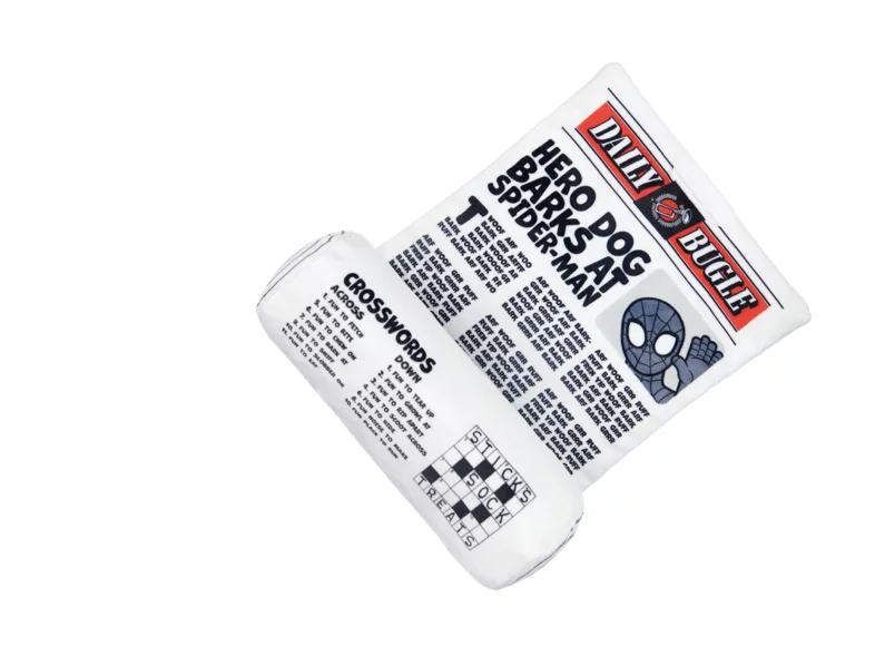 *New* Bark Box Dog Toy *Marvel SPIDER-MAN The Daily Beagle Newspaper Squeaky M/L