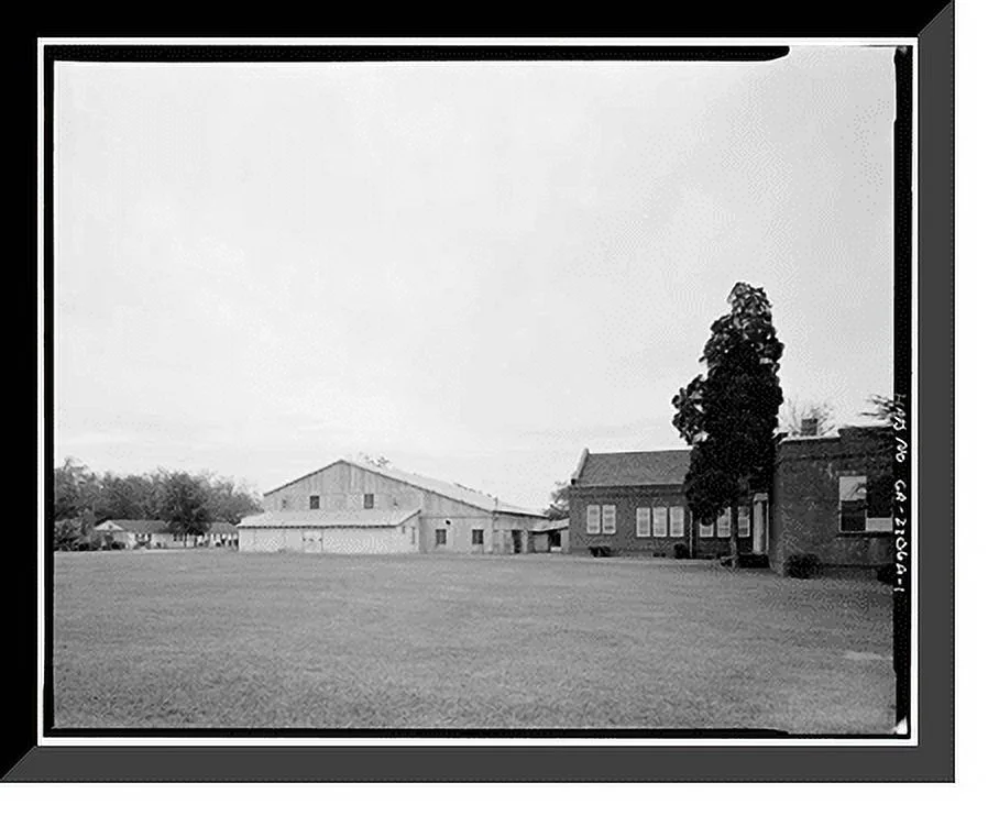 Historic Framed Print, Plains School, Gymnasium, Bond Street (opposite Paschal Street), Plains, Sumter County, GA, 17-7/8