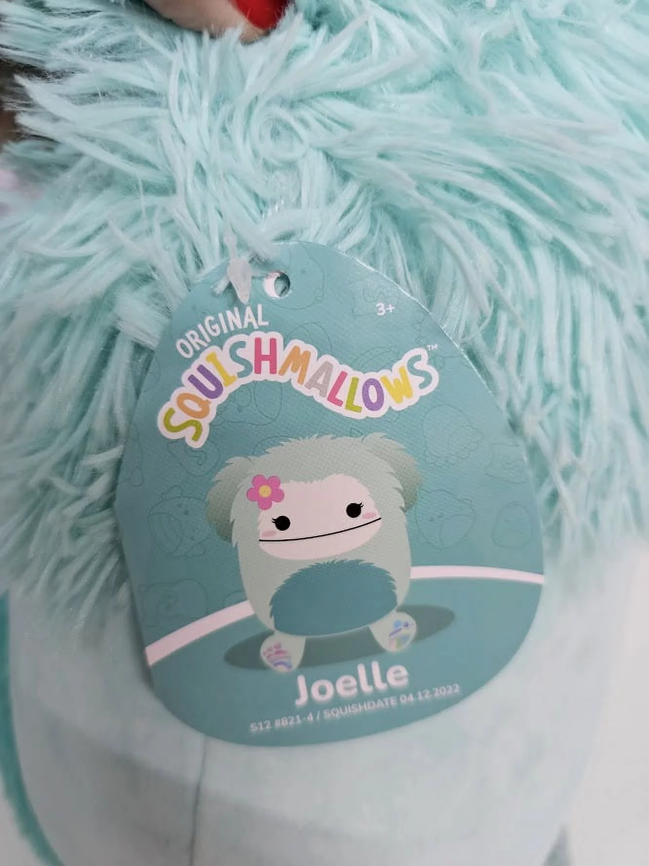 Squishmallows Official Kellytoys Plush 12 Inch Joelle the Teal Bigfoot with Pink Flower Bow Ultimate Soft Plush Stuffed Toy