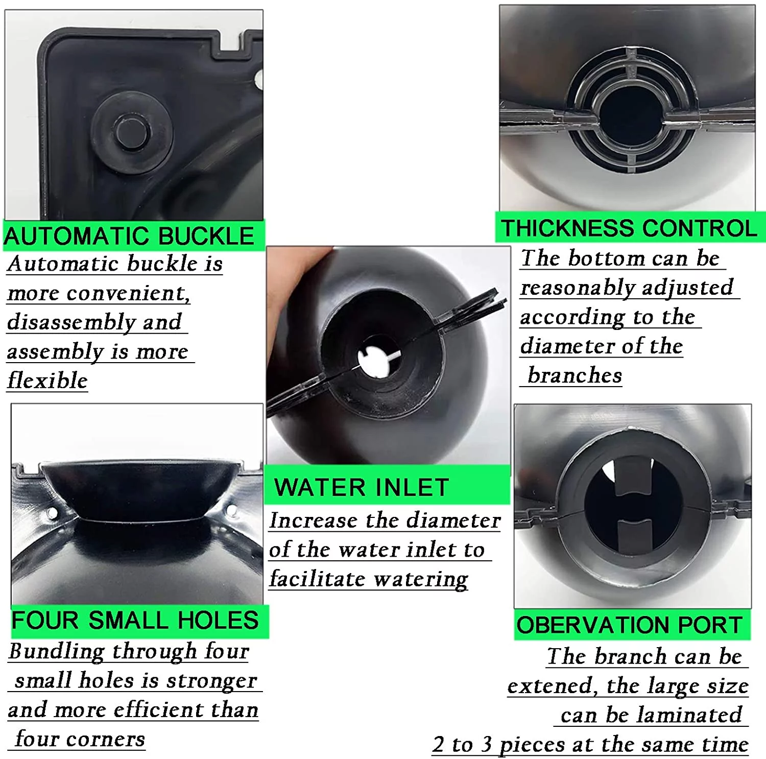 Plant Root Growing Box, Assisted Cutting Rooting Box Propagation Rooting Ball Reusable Plant Grafting Plastic Device - 6 Pcs (M)