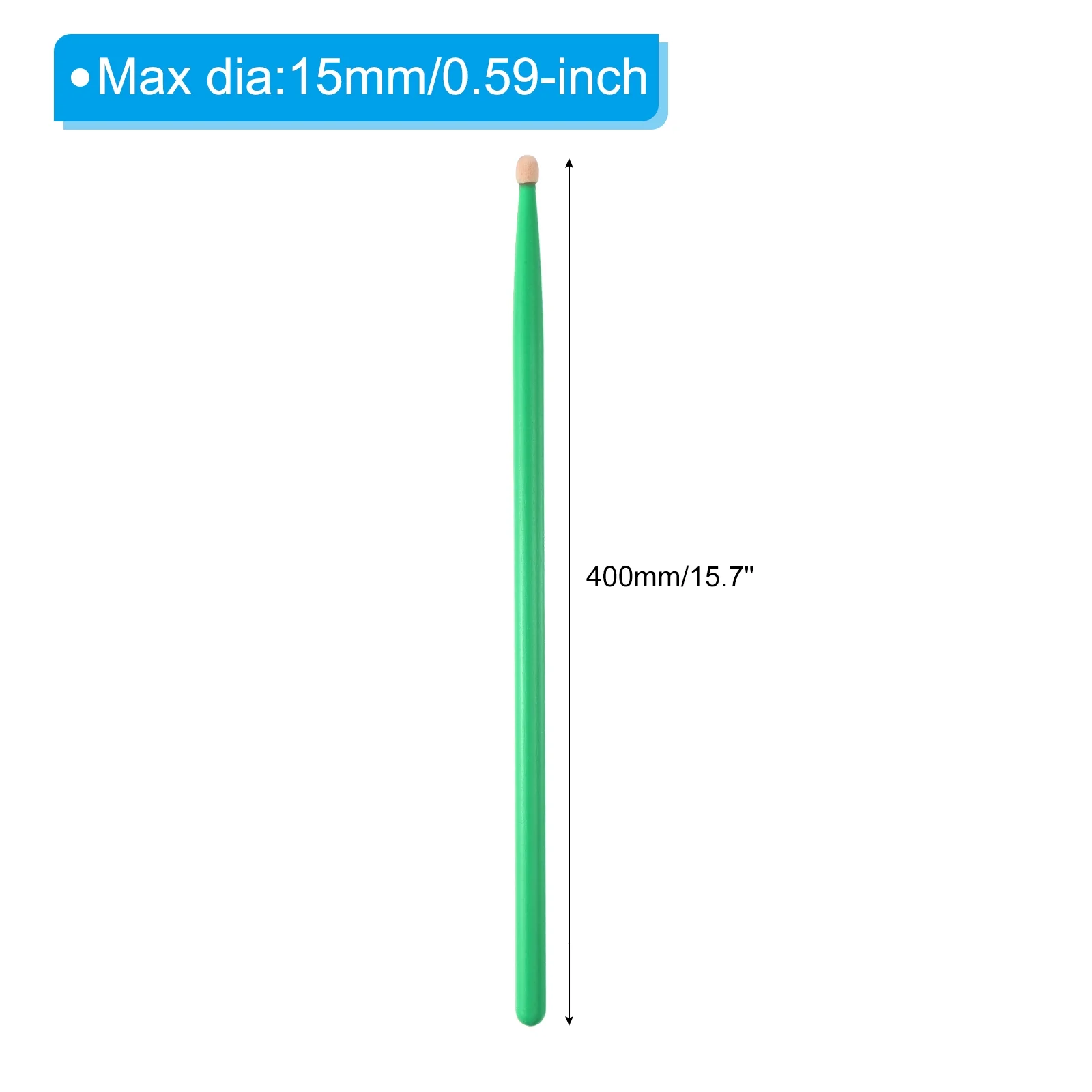 1 Pair Wood Drumstick Anti Slip Handle Grips 5A Green Drum Stick Wood Tip