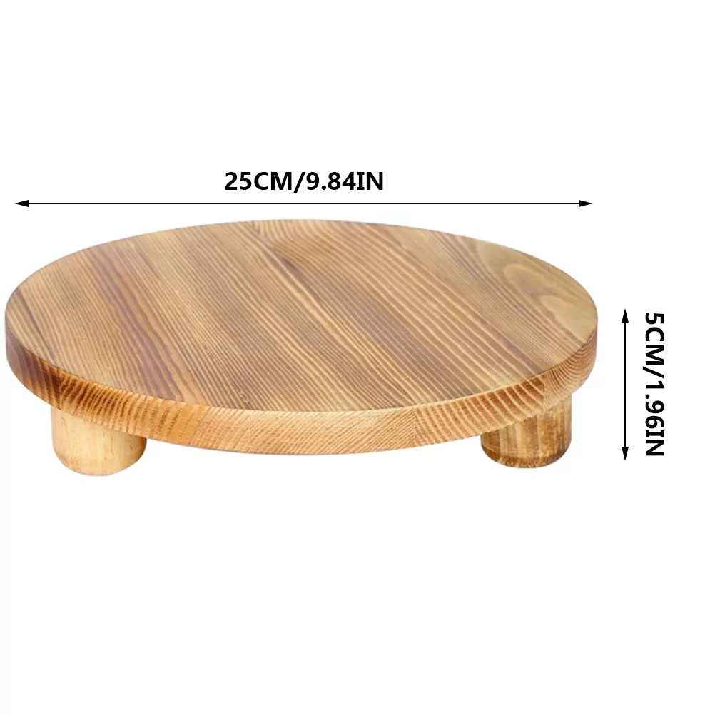 Zonh Farmhouse Wood Riser Wood Plant Stand Flower Pot Base Holder Garden Flowerpot Display Stand