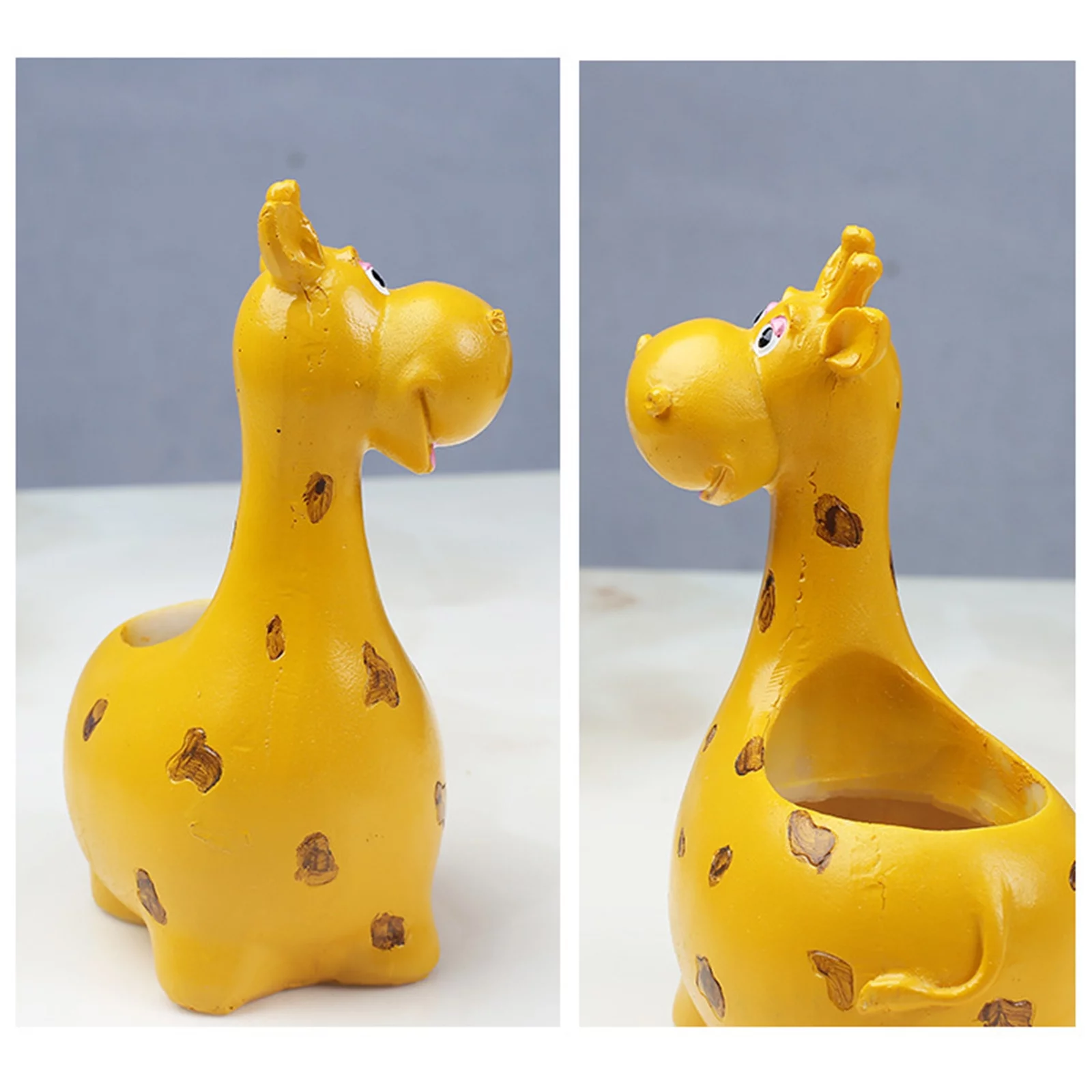 Cute Cartoon Animal Giraffe Hippo Resin Flower Pot Garden Creative Tabletop Potted Small Flower Pot Home Garden Decroation