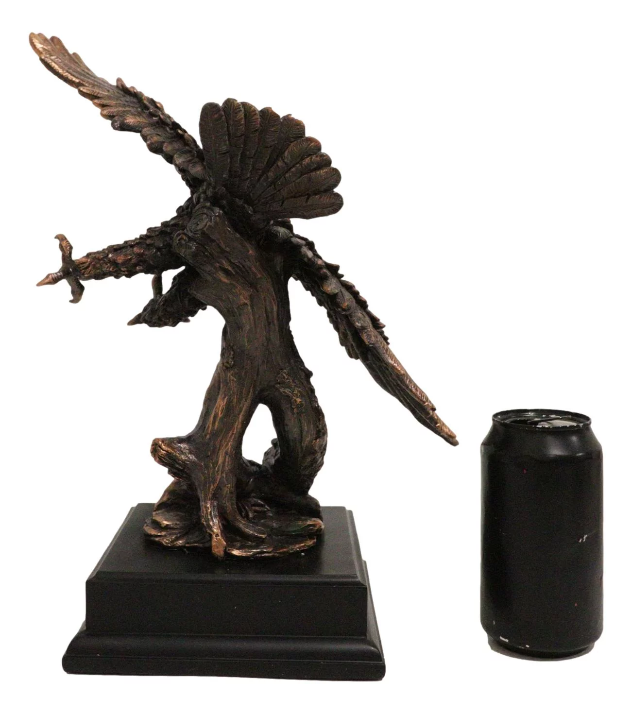 American Bald Eagle Swooping With Open Wings Bronze Electroplated Resin Figurine