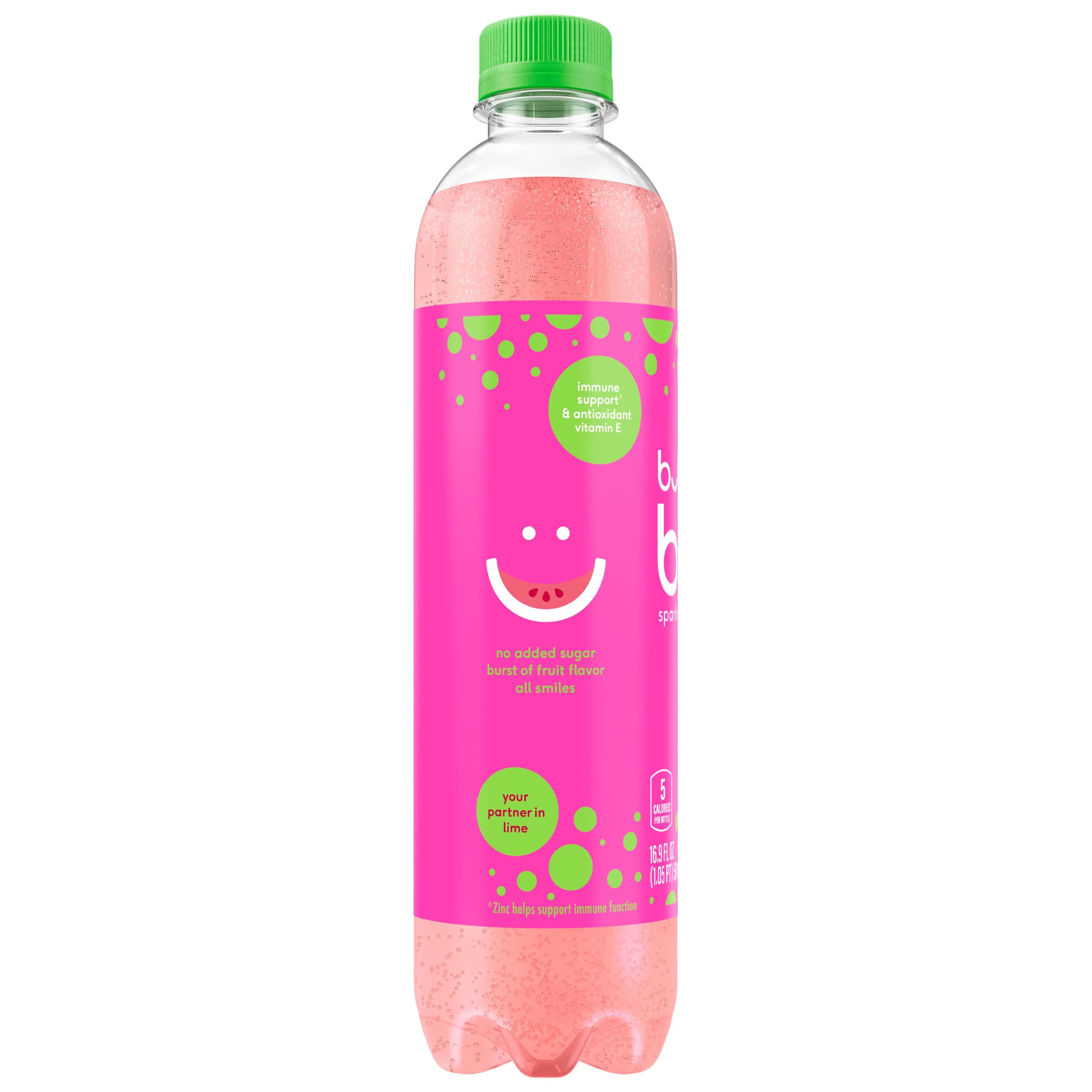 bubly burst Sparkling Water Beverage, Watermelon Lime, 16.9 fl oz Bottles (12 Pack) ​