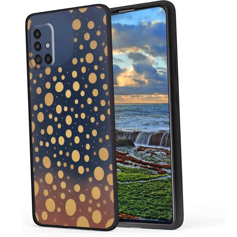 Golden-Dots-148 Phone Case, Degined for Samsung Galaxy A71 4G Case Men Women, Flexible Silicone Shockproof Case for Samsung Galaxy A71 4G