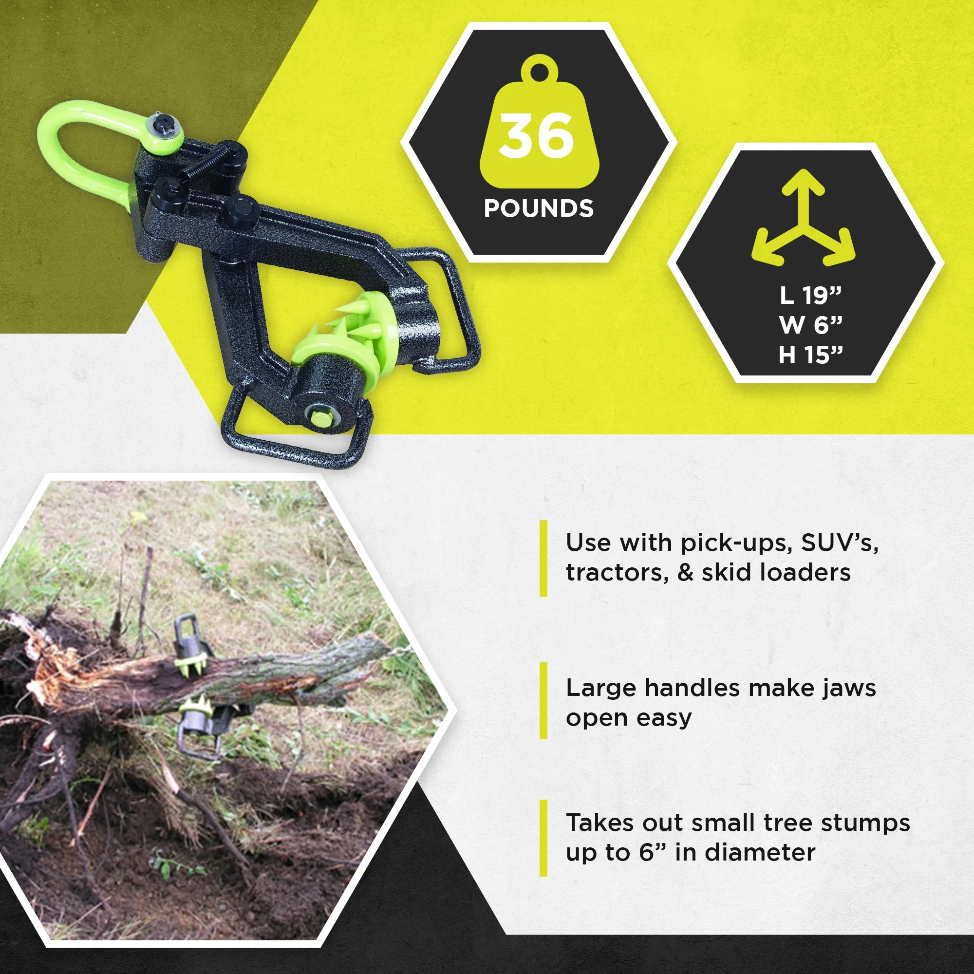 Brush Grubber BG-11 XTREME Plus Brush and Tree Puller Remover Tool, Black