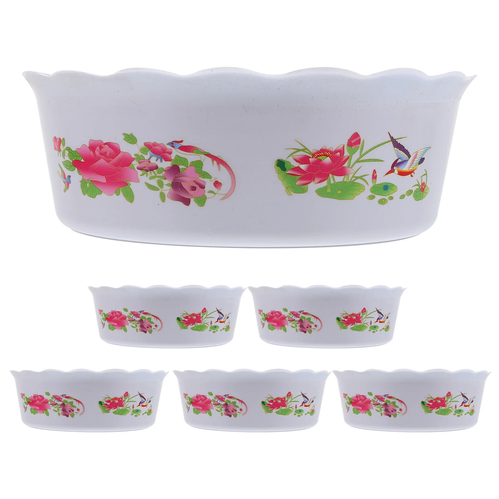 Jibingyi 6Pcs Water Lily Pot Small Fish Bowl Plastic Plant Planting Pot Plastic Reusable Plants Pot Water Plants Planter