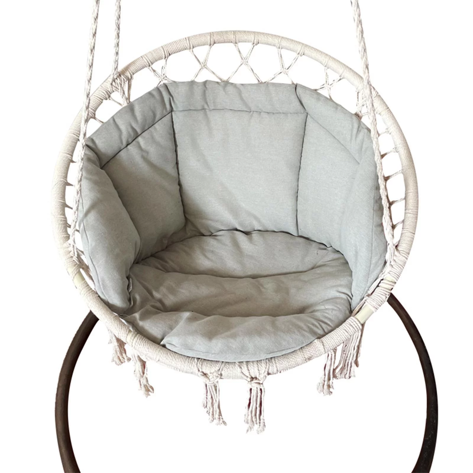 CUTICATE Swing Chair Seat Cushion Garden Rocking Hammock Cradle Pads Wicker Tear Drop Hanging Chair Home Bedroom Yard Deck Gray