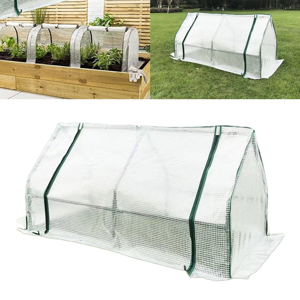 1pc Small Grow Tunnel Outdoor Garden Greenhouse Reinforced Cover with Mesh Grid
