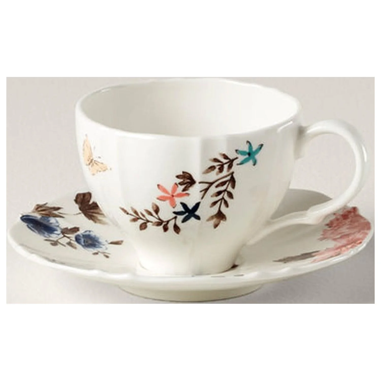 Lenox Sprig & Vine Cup & Saucer Set, White