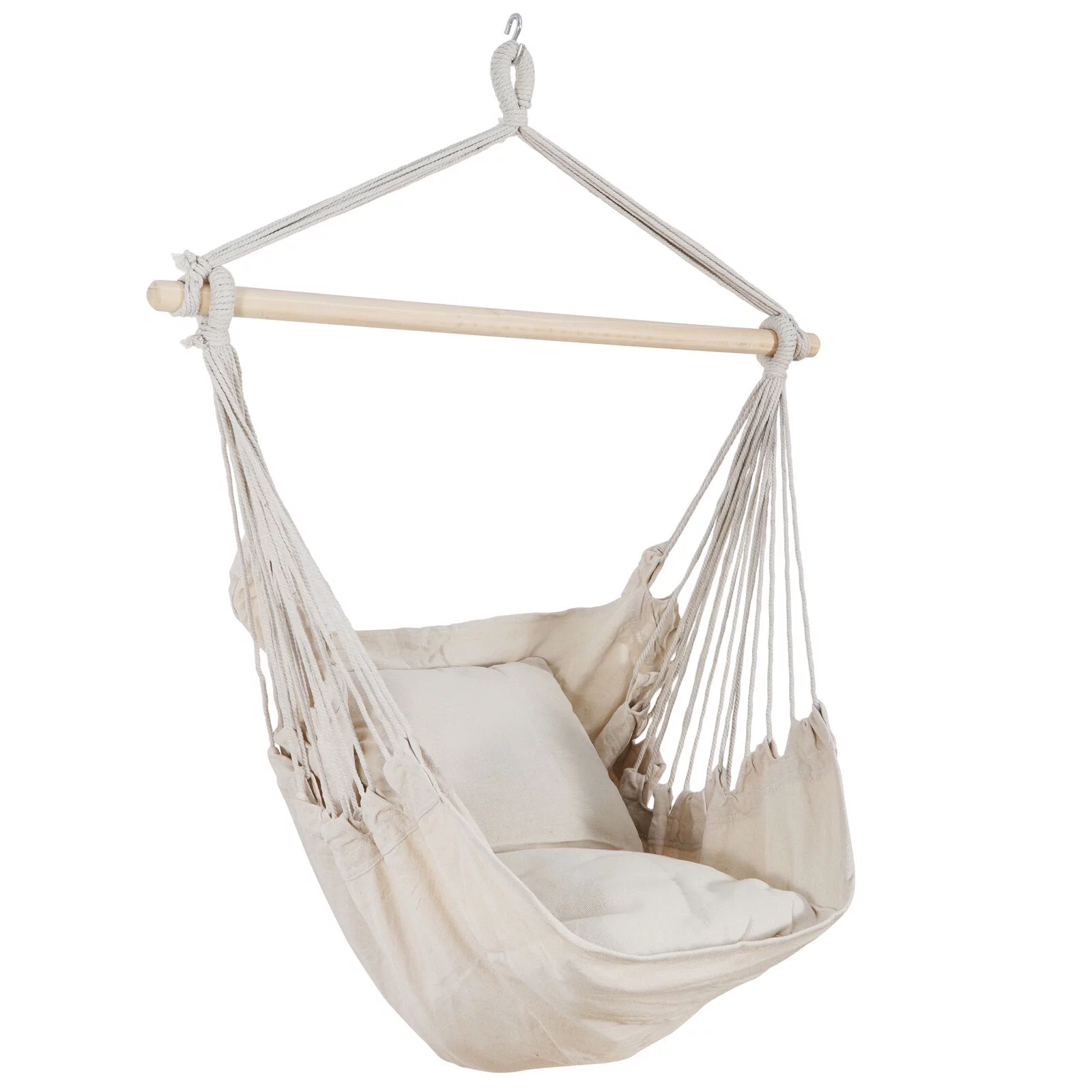Beige Air Hammock Swing Chair Patio Tree Hanging Sky Outdoor Porch Lounge