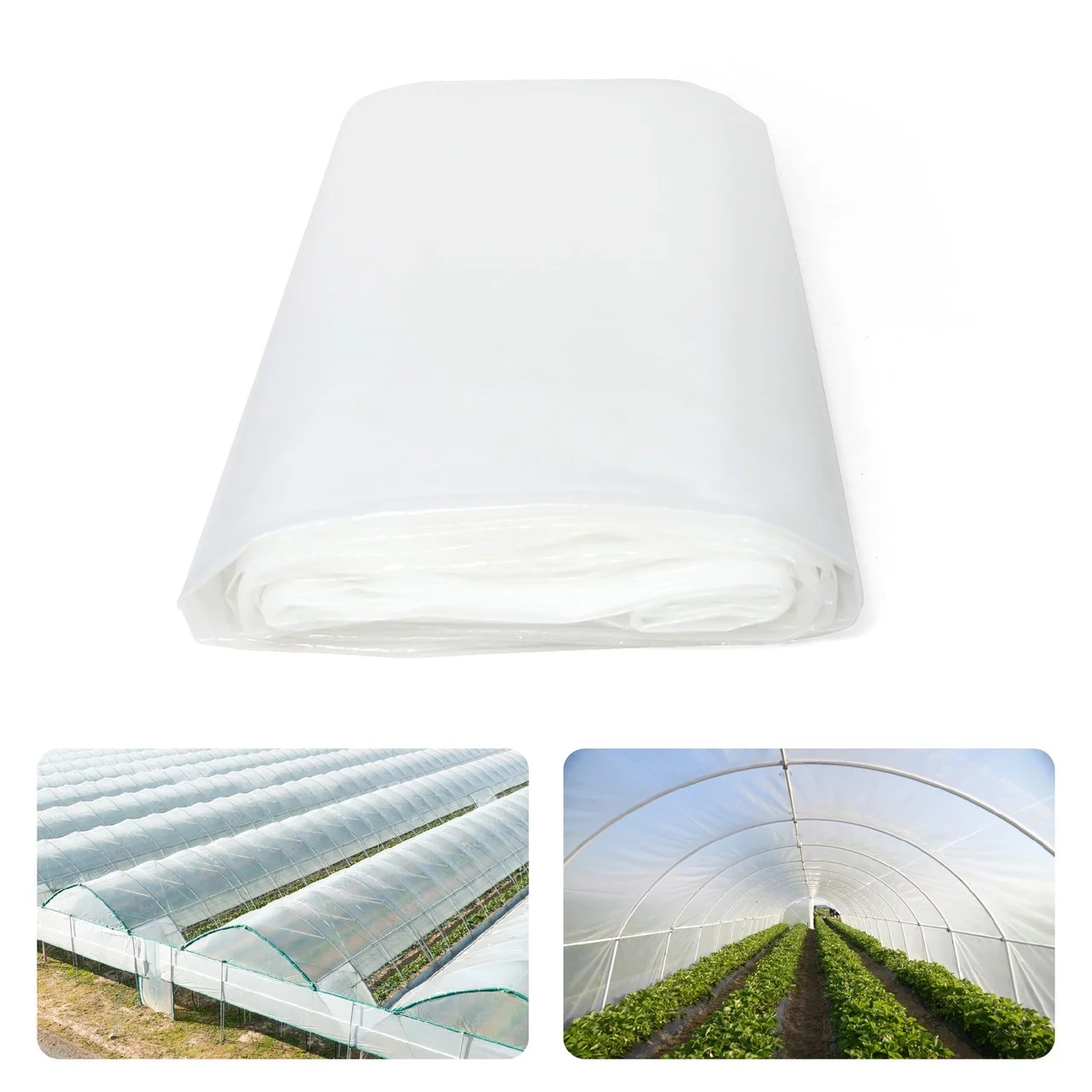 Fencer Wire 6 mil Clear Greenhouse Plastic Sheeting UV Resistant Polyethylene Greenhouse Film, Hoop House Cover for Horticulture, Gardening, Farming and Agriculture 90% Light Transmittance, 32’ x 50’