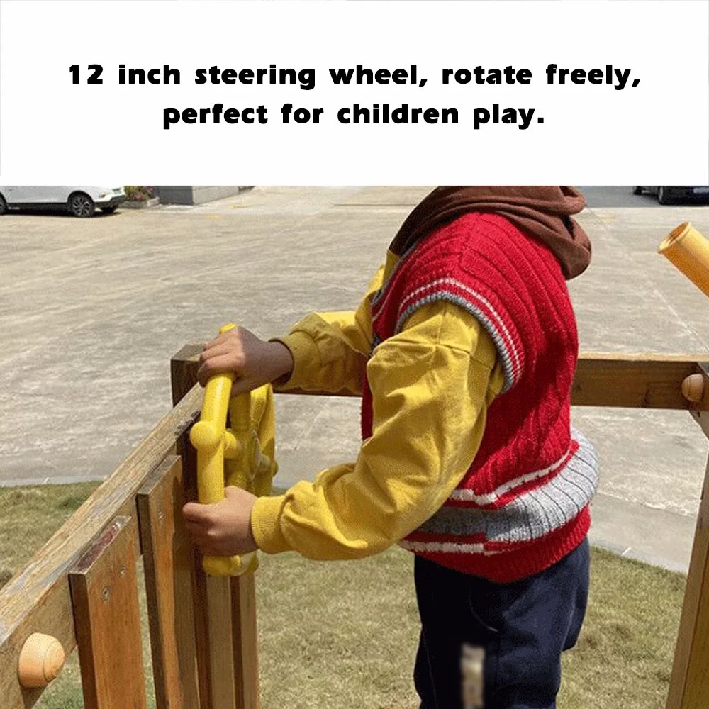 Apexeon Swingset Accessory: 12 Inch Pirate Steering Wheel for Kids Playhouse Treehouse Backyard Fun