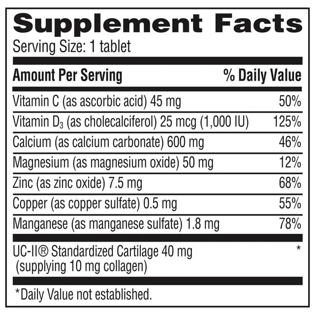Voltaren Joint Health & Bone Strength Dietary Supplement - 30 Tablets, with UC-II® Collagen, Calcium, and Vitamin D