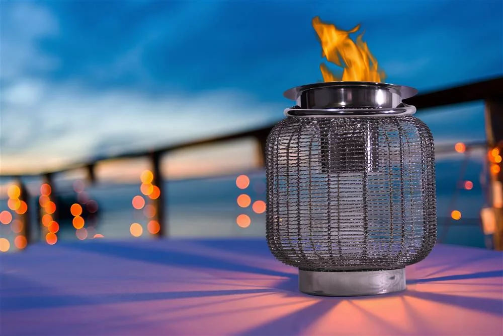 Anywhere Fireplace  2 in 1 Neptune Fireplace Lantern - Silver