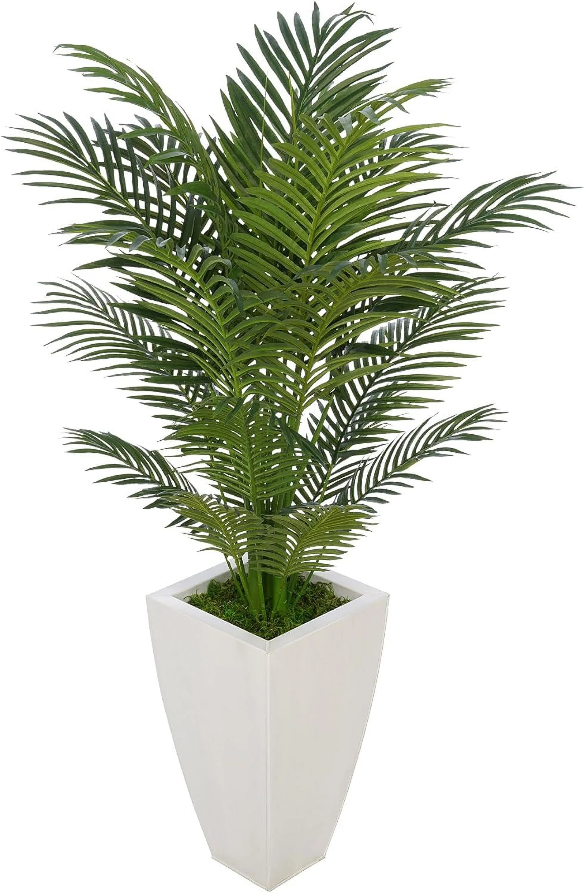 Artificial 4-1/2 Foot Areca Palm In Tapered Square Zinc (Cream)